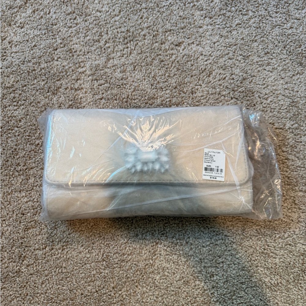 Lilly Pulitzer Cream Clutch with Floral Detail
